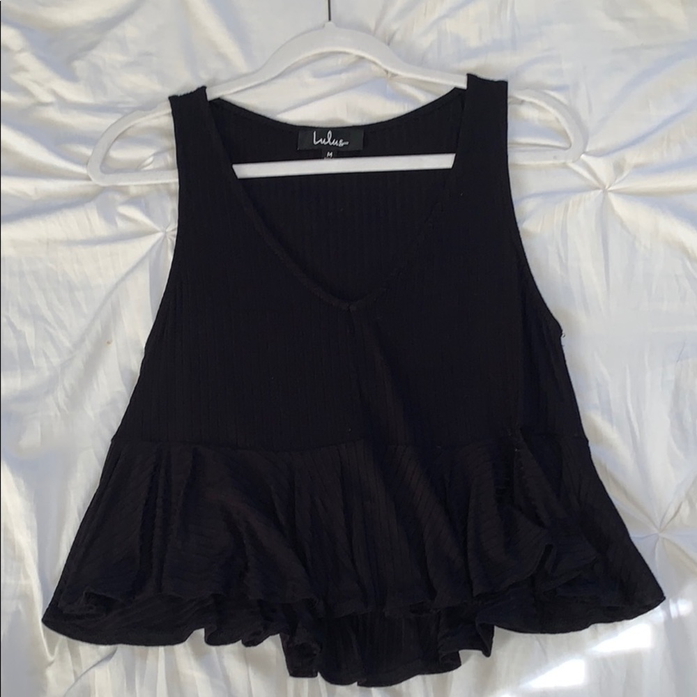 Black Ribbed Tank Top